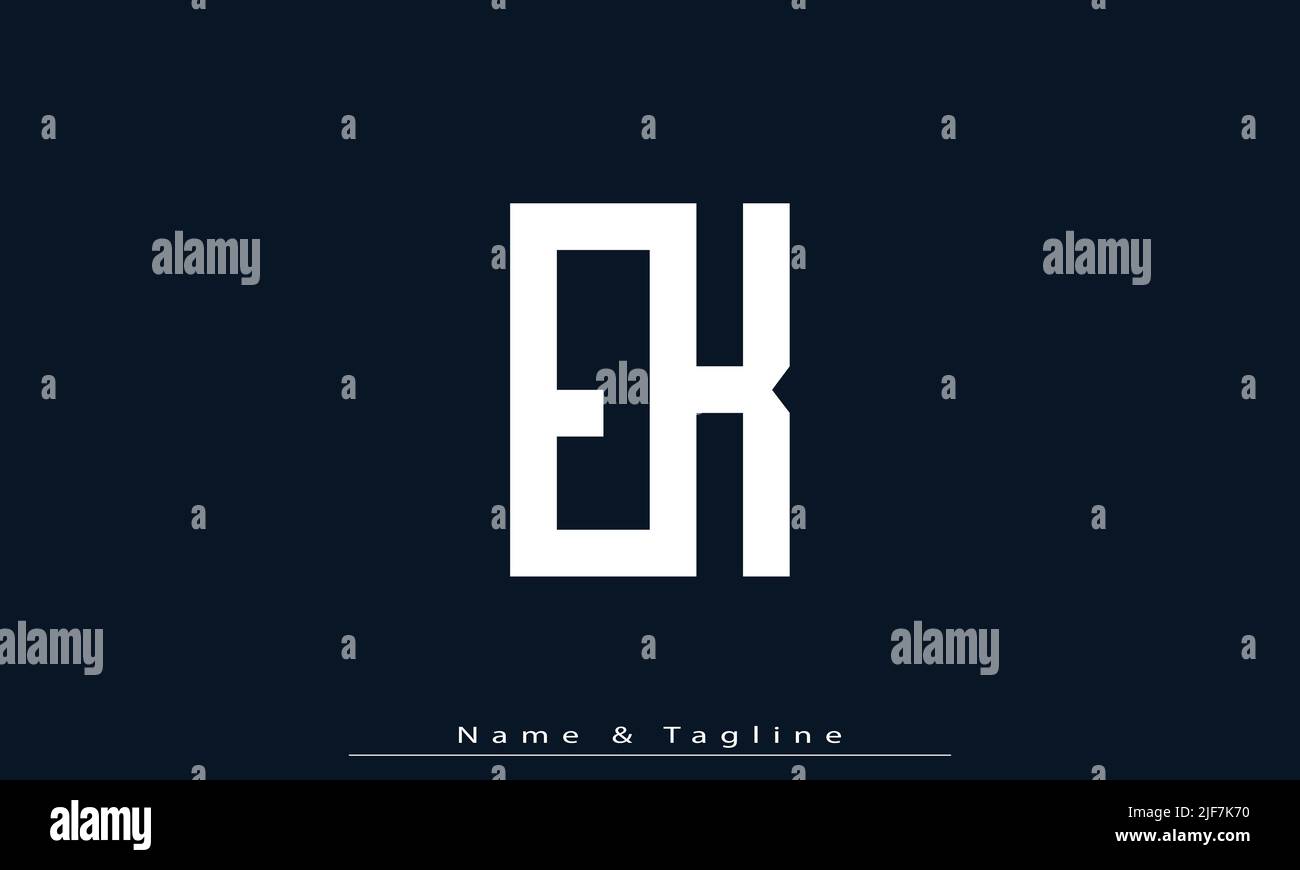 Alphabet letters Initials Monogram logo EK , KE Stock Vector