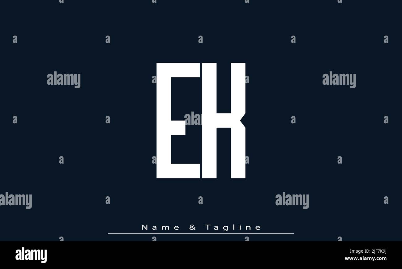 Alphabet letters Initials Monogram logo EK , KE Stock Vector