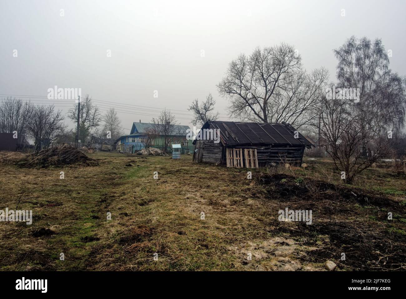 old wooden house in the garden Stock Photo - Alamy