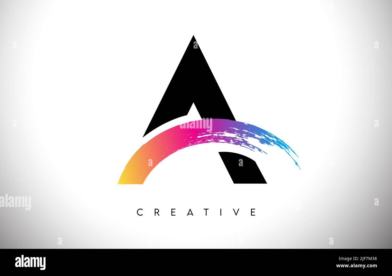 A Brush Stroke Artistic Letter Logo Design with Creative Modern Look ...