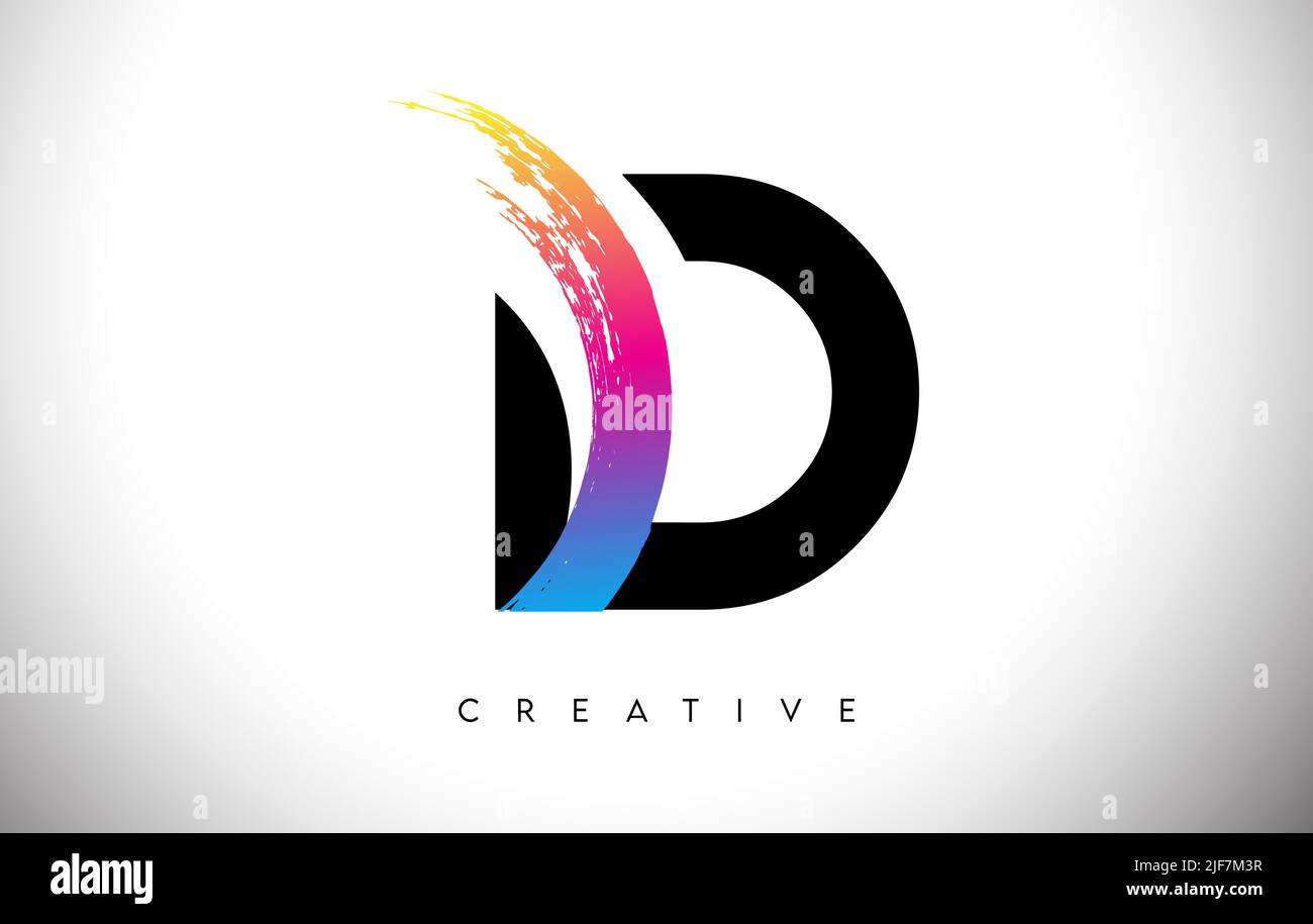 D Brush Stroke Artistic Letter Logo Design with Creative Modern Look ...
