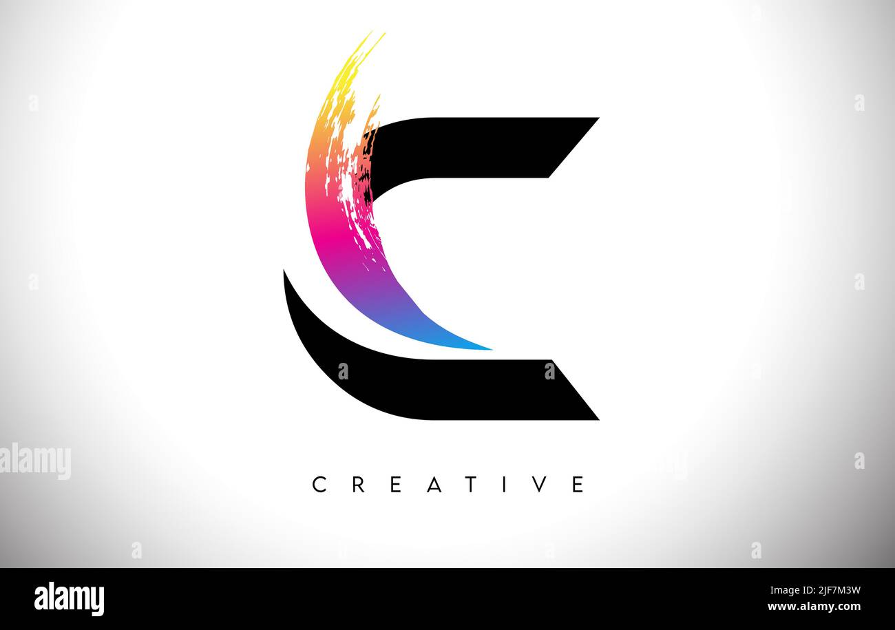 C Brush Stroke Artistic Letter Logo Design with Creative Modern Look ...