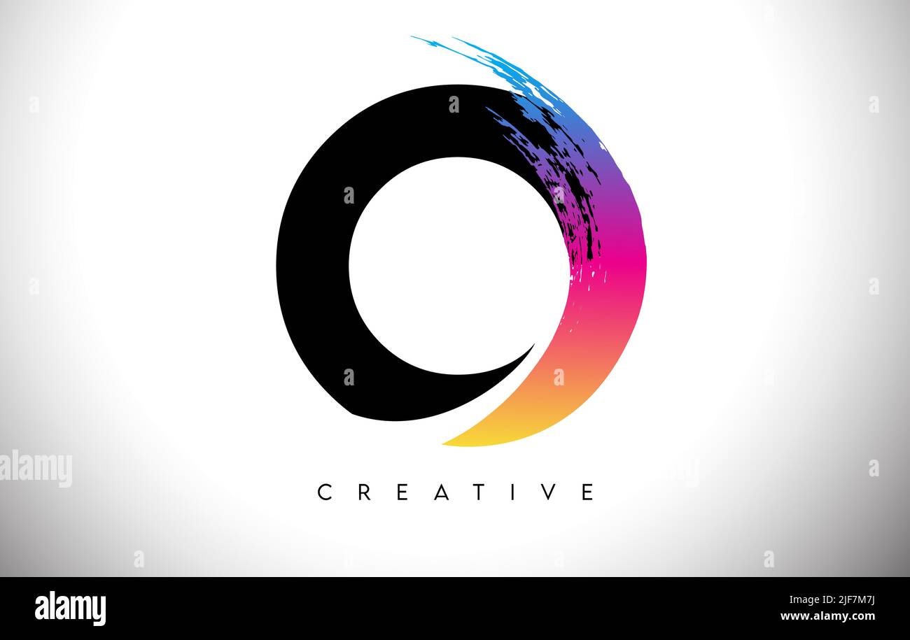 O Brush Stroke Artistic Letter Logo Design with Creative Modern Look ...