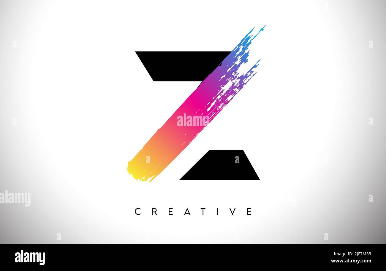 Z Brush Stroke Artistic Letter Logo Design with Creative Modern Look ...
