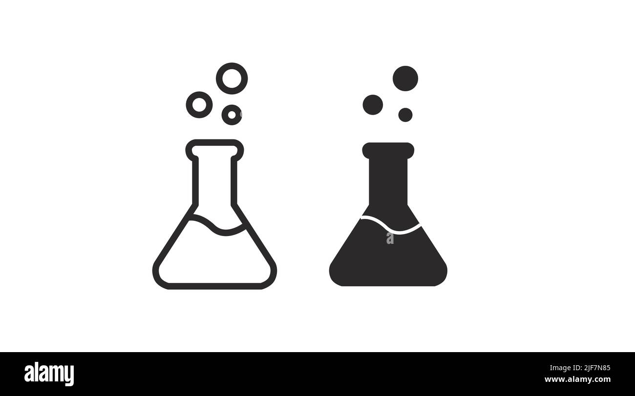 Lab Icon. Vector isolated black and white illustration set Stock Vector