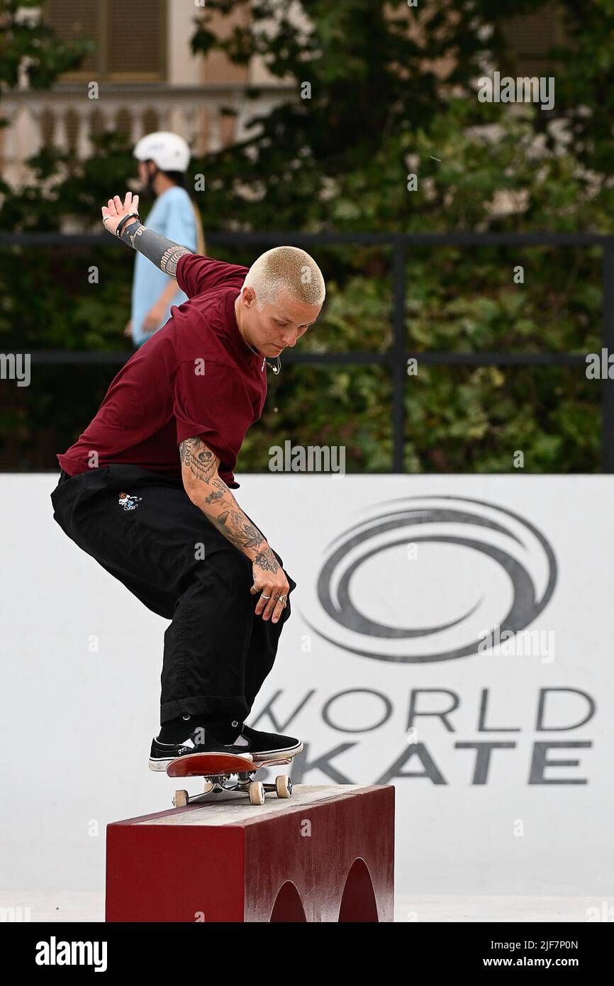 Rome, Italy. 28th June, 2022. Candy Jacobs during Street Skateboarding,  Roma, Italia, at the Colle Oppio