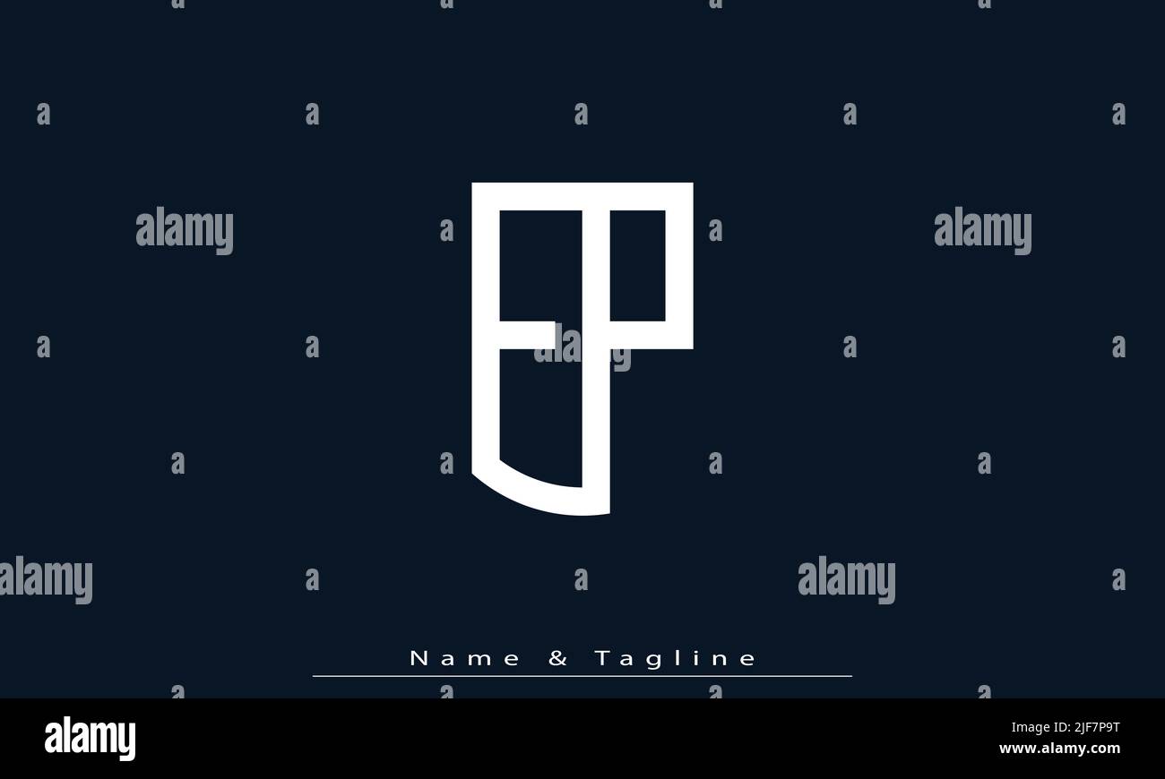 Alphabet letters Initials Monogram logo EP , PE Stock Vector