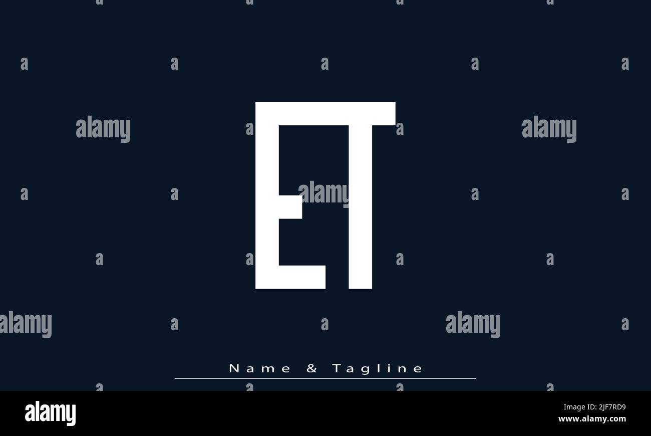 Alphabet letters Initials Monogram logo ET , TE Stock Vector