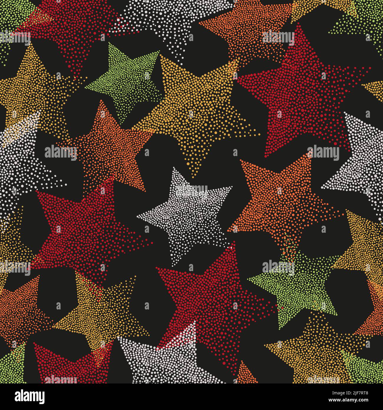 Seamless colorful stars pattern. Abstract hand drawn background for birthday card, party invitation. Stock Vector