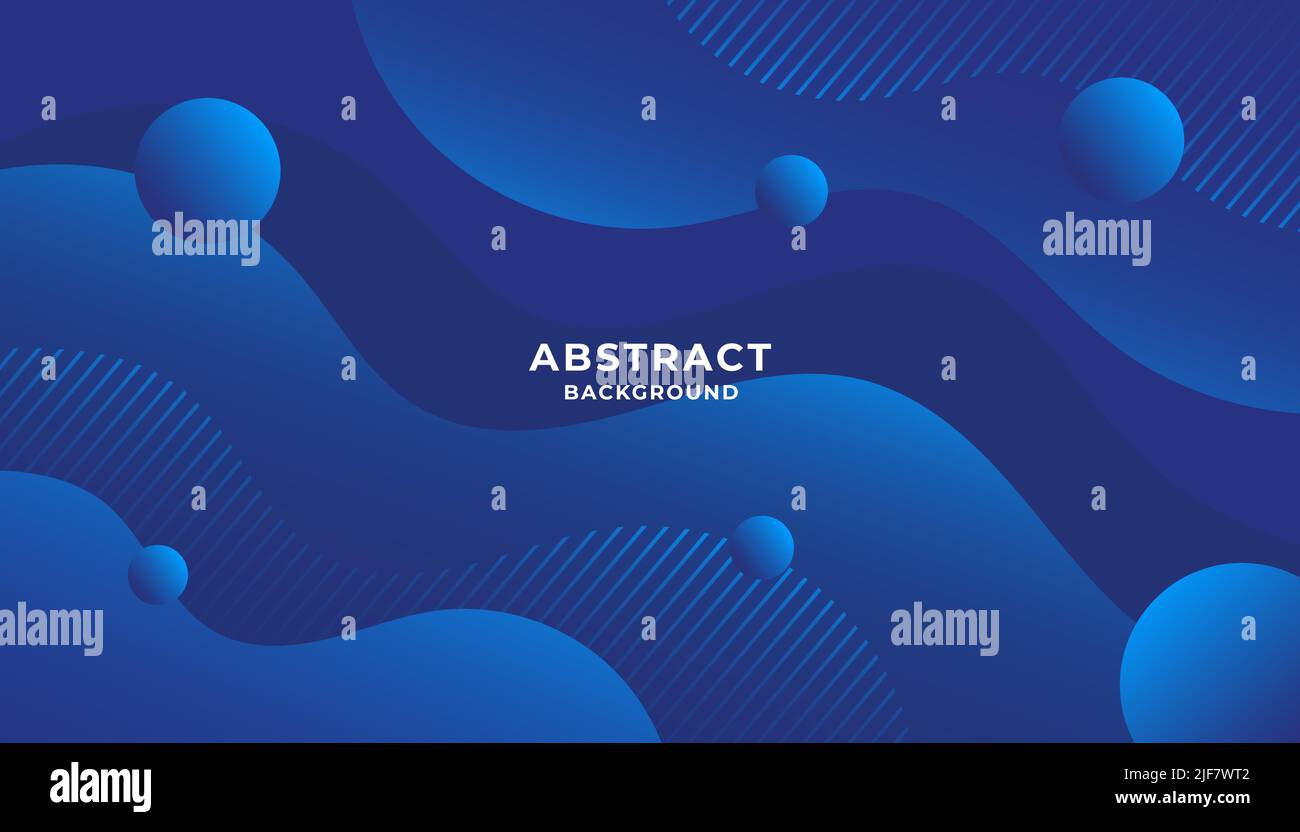 Liquid color background design. Blue wavy elements with fluid gradient. Dynamic shapes composition. Eps10 vector Stock Vector