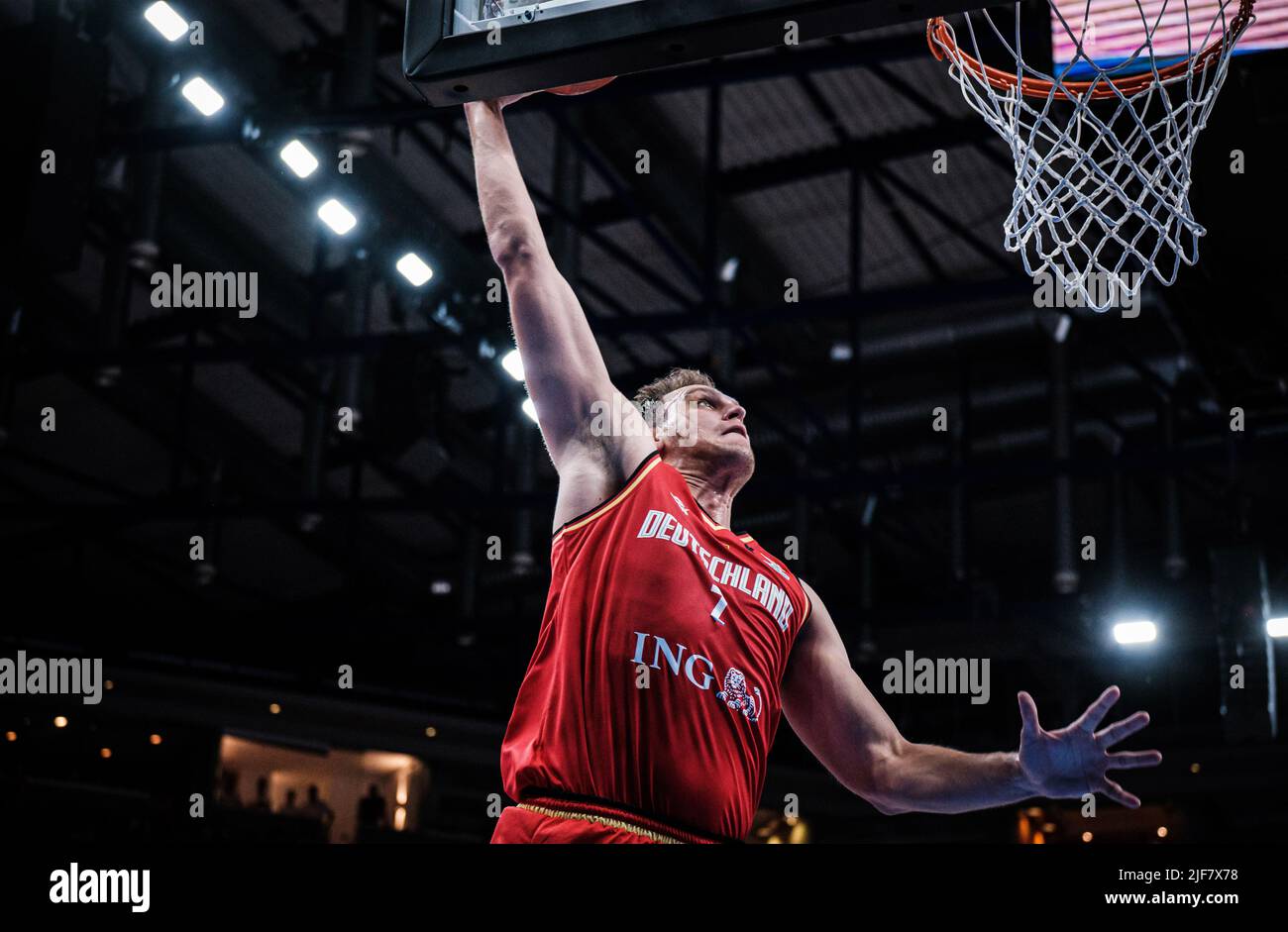 Tallinn, Estonia. 30th June, 2022. Basketball: World Cup Qualification, Estonia - Germany, Europe, 1st round, Group D, Matchday 5. Johannes Voigtmann from Germany in action. Credit: Hendrik Osula/dpa/Alamy Live News Stock Photo