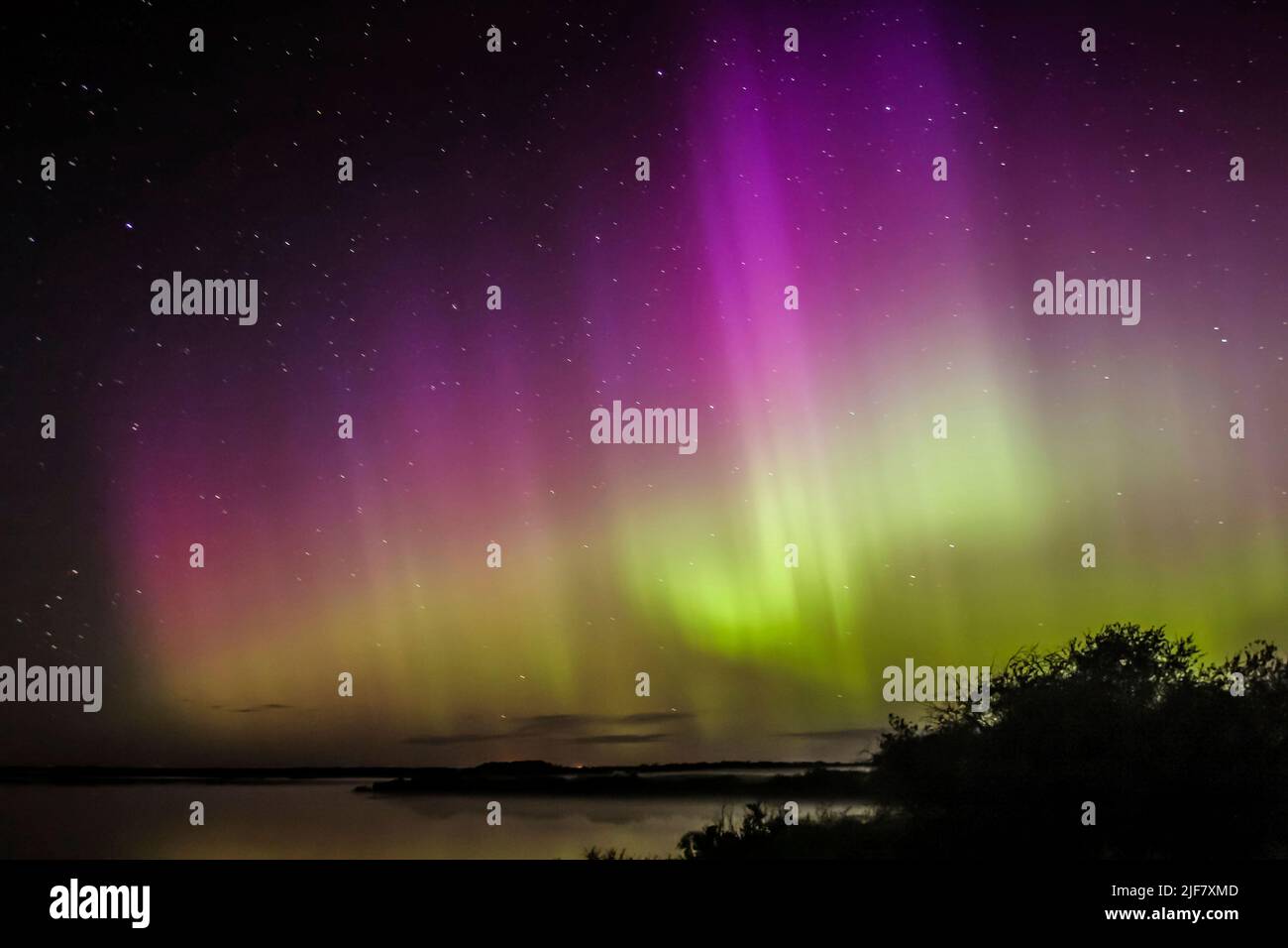 The beautiful view of the night sky with aurora borealis Stock Photo ...