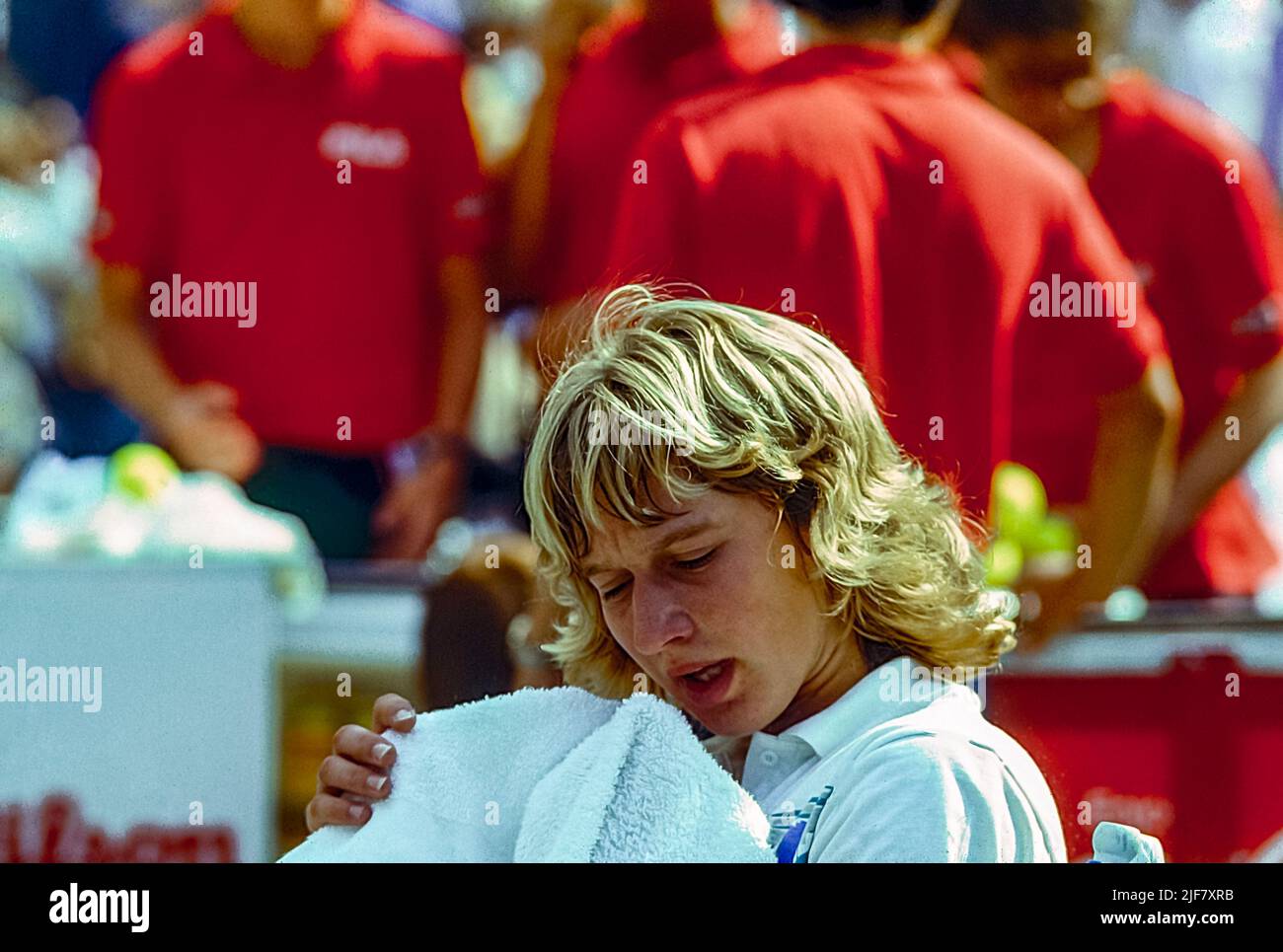 Steffi Graf (GER) competing at the 1986 French Open Tennis. Stock Photo