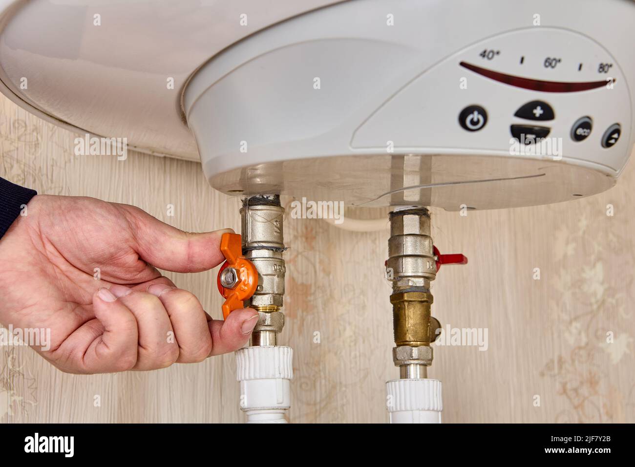 Hand turning ball valve with butterfly handle for electric tank water