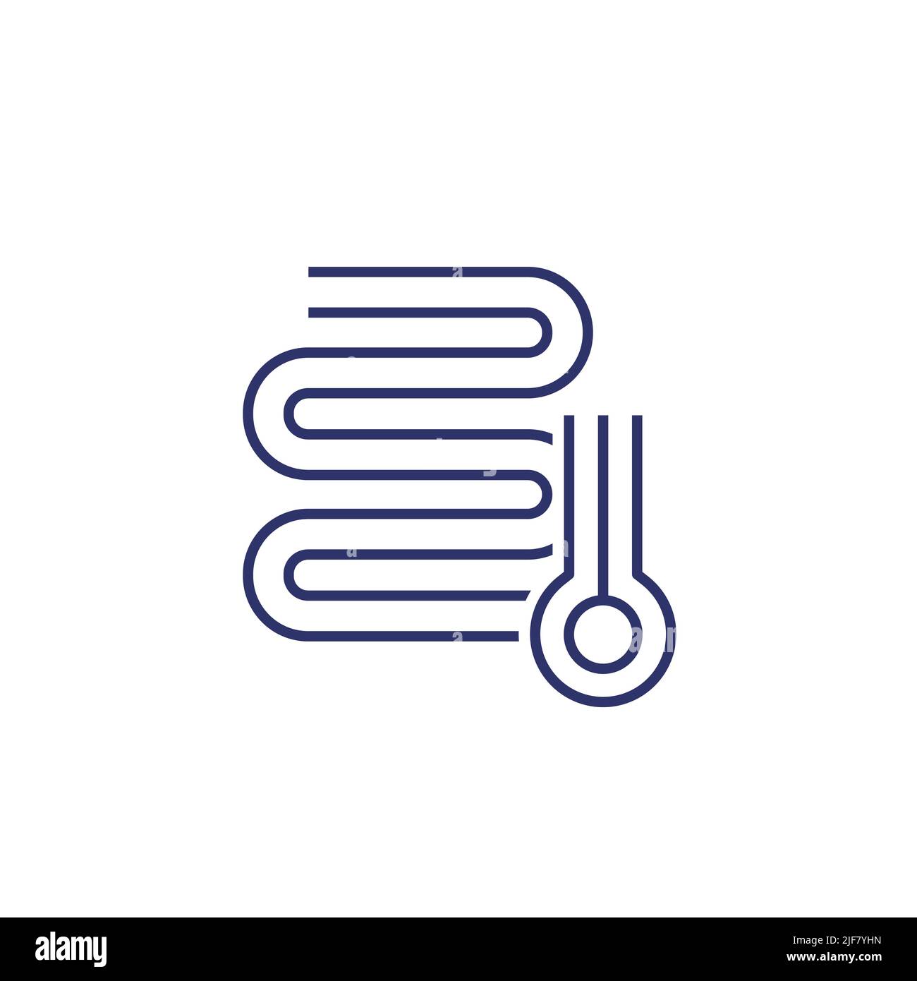 underfloor heating system line icon on white Stock Vector