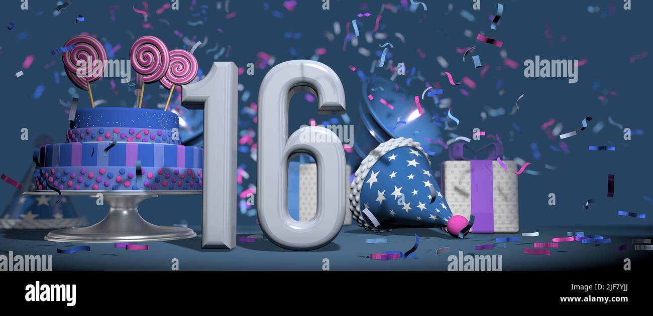 Big Decorated Number 1 with Black Hat for a Birthday Stock Image