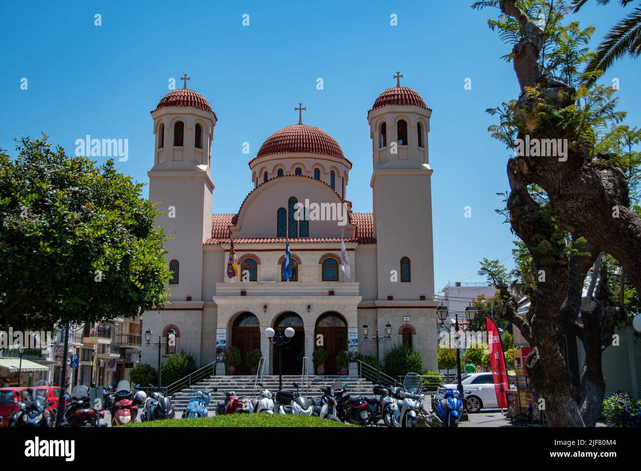 Rethymno, Greece 16 May 2022, The front view of the Orthodox Church Of ...