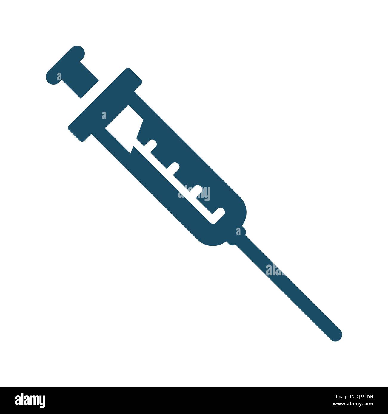 High quality dark blue shrink, injector icon. Pictogram, icon set