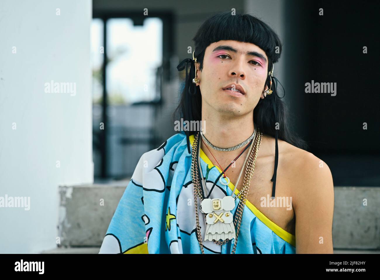 Brandon Wen, US fashion designer and new head of the fashion department of  the Royal Academy of Fine Arts Antwerp, poses for the photographer, in  Antwerp on Thursday 30 June 2022. BELGA
