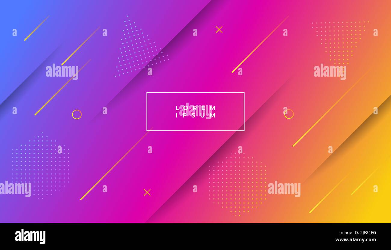 Minimal geometric background with gradient color. Dynamic shapes composition. Eps10 vector Stock Vector