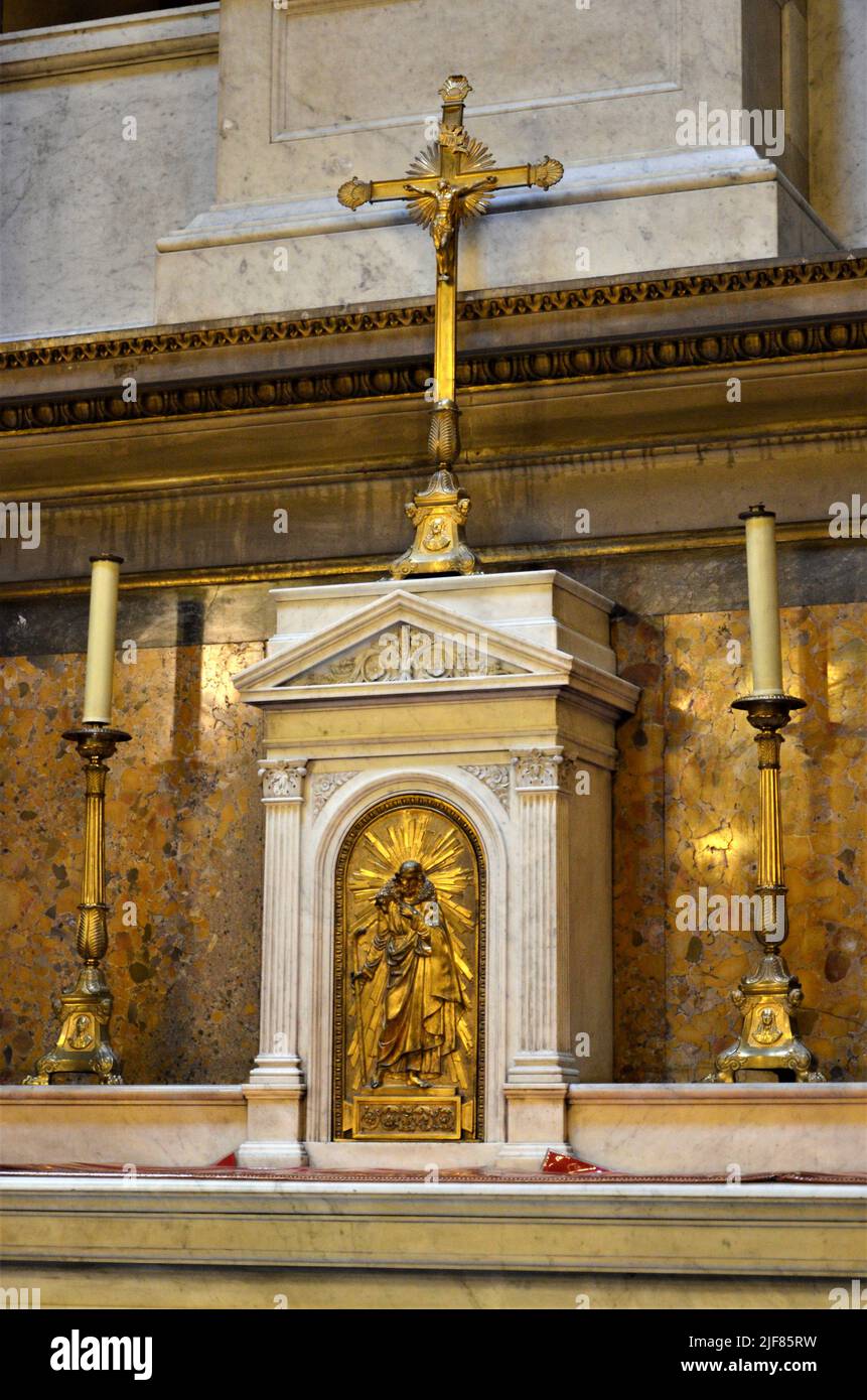 Paris, France 04.23.2021: Magdalenae church pillar in Paris Stock Photo