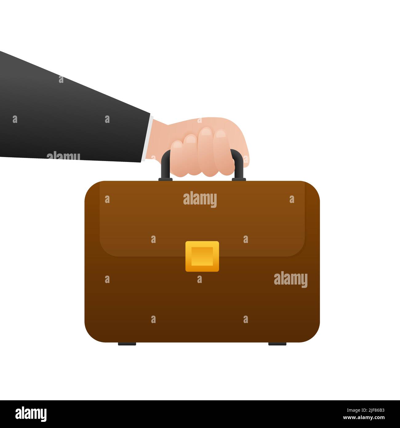 Human hand holding briefcase. Concept or business. Vector stock ...