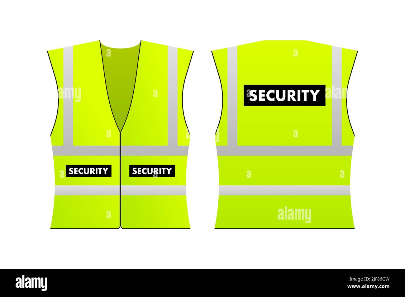 Yellow reflective security vest for people. Security safety. Vector stock illustration Stock Vector