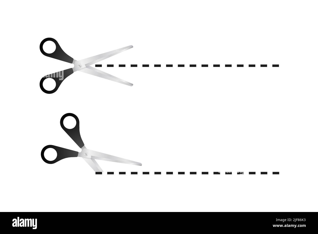 Paper cut cutting. Scissors with cut lines. Vector stock illustration Stock Vector Image & Art