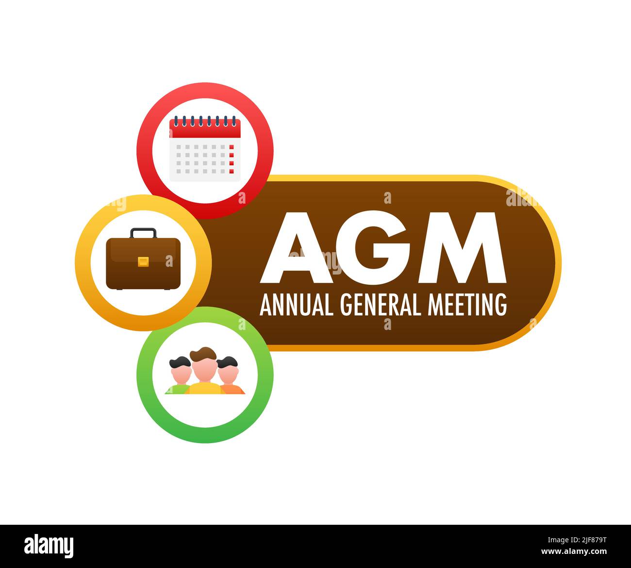 AGM - Annual general meeting. Calendar reminder. Vector stock illustration. Stock Vector