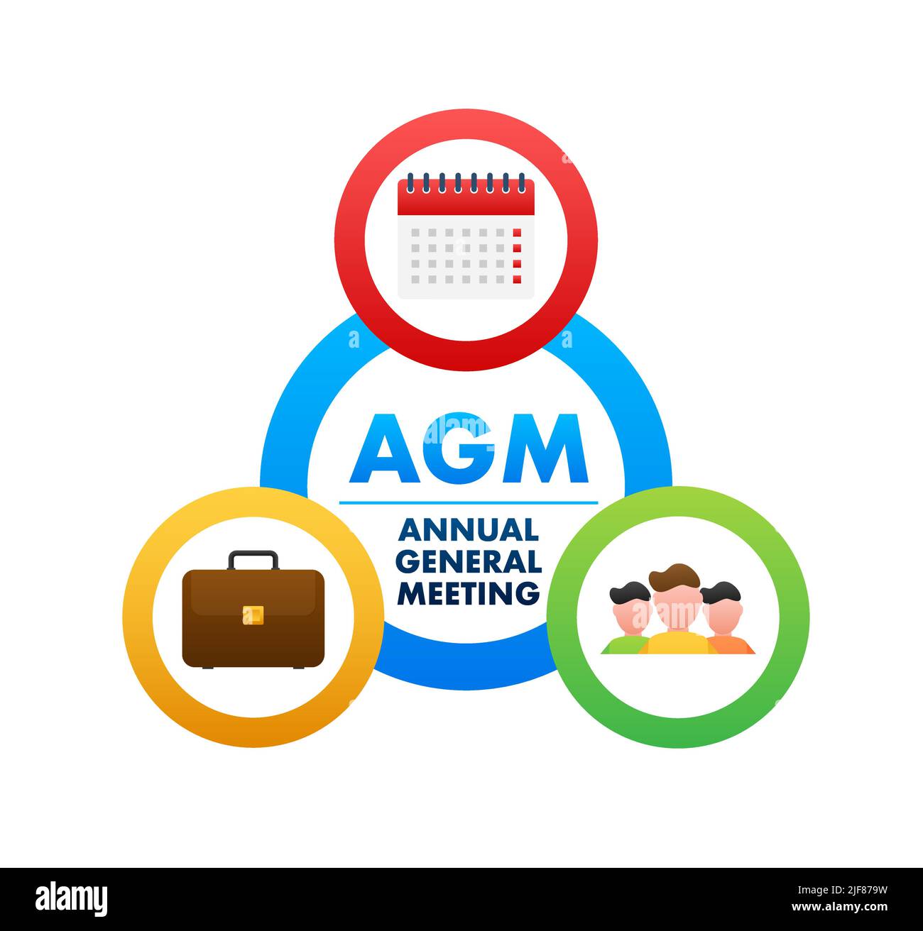 AGM - Annual general meeting. Calendar reminder. Vector stock illustration. Stock Vector