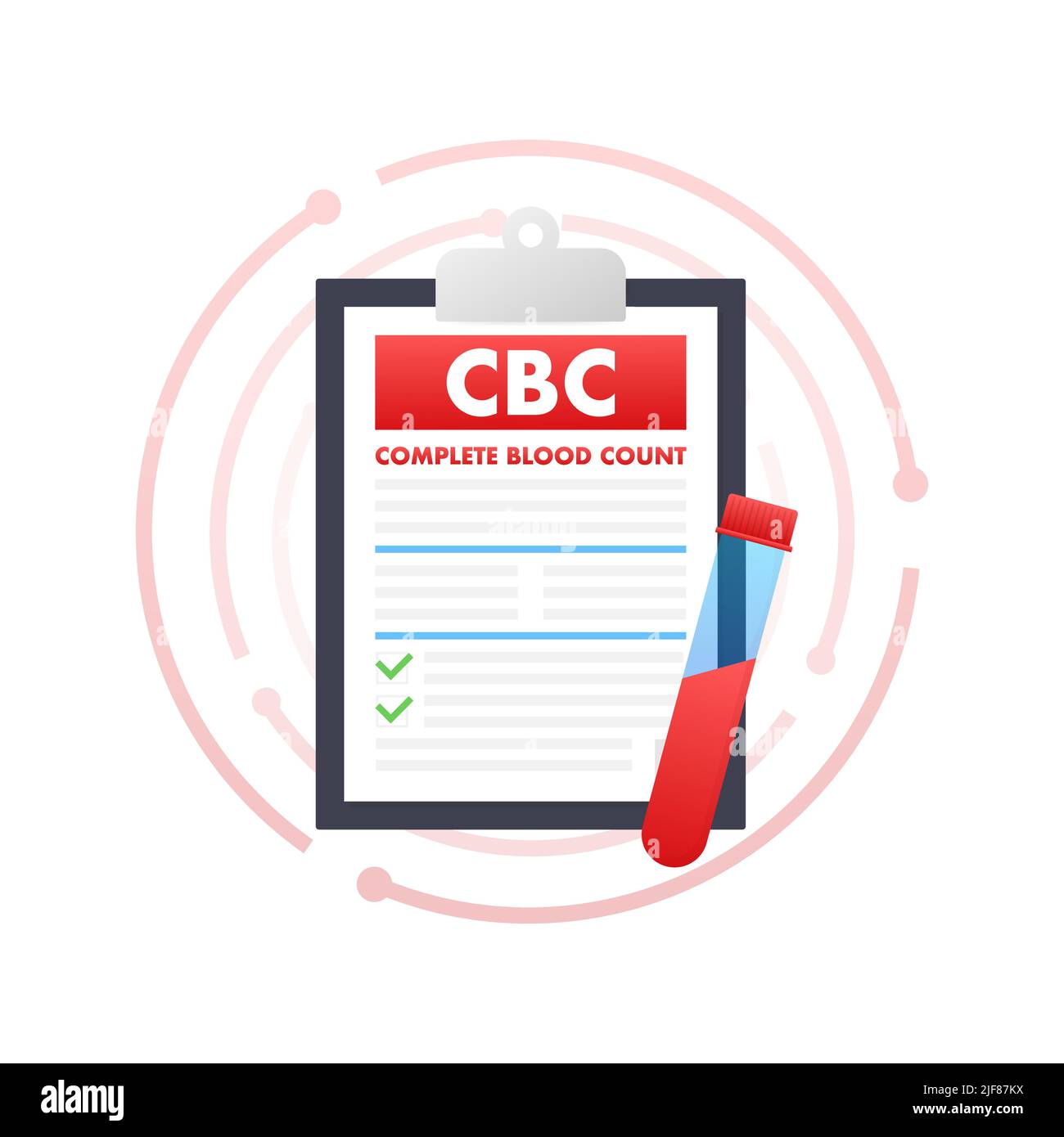 CBC Complete blood count. Health care. Blood test. Vector stock illustration Stock Vector