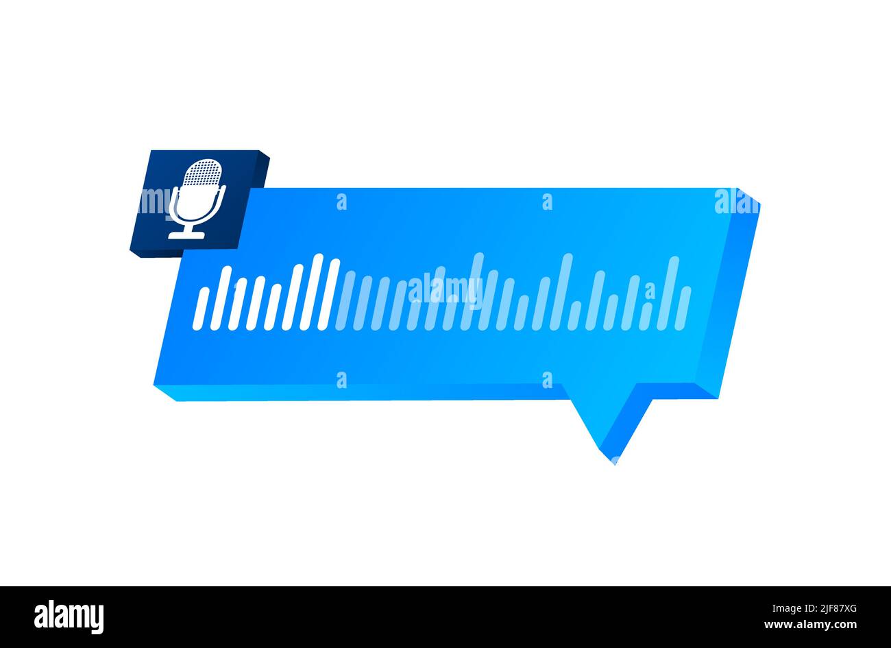 Voice, Record Audio message, speech bubble. Messenger chat screen. Vector stock illustration. Stock Vector