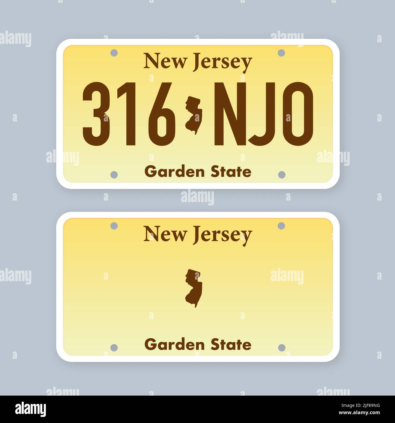 License plate of new jersey. Car number plate. Vector stock illustration Stock Vector Image