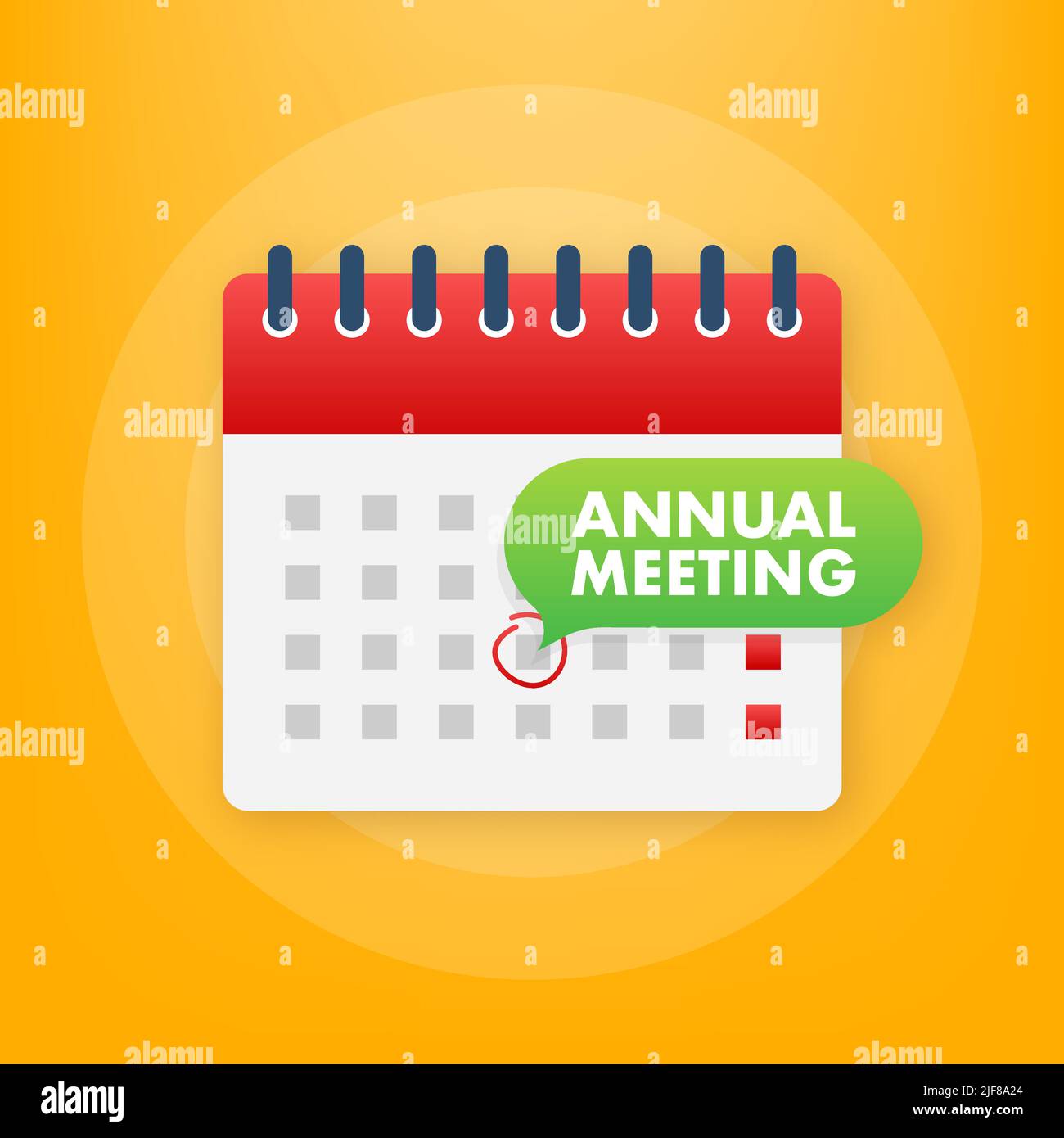 AGM - Annual general meeting. Calendar reminder. Vector stock illustration. Stock Vector