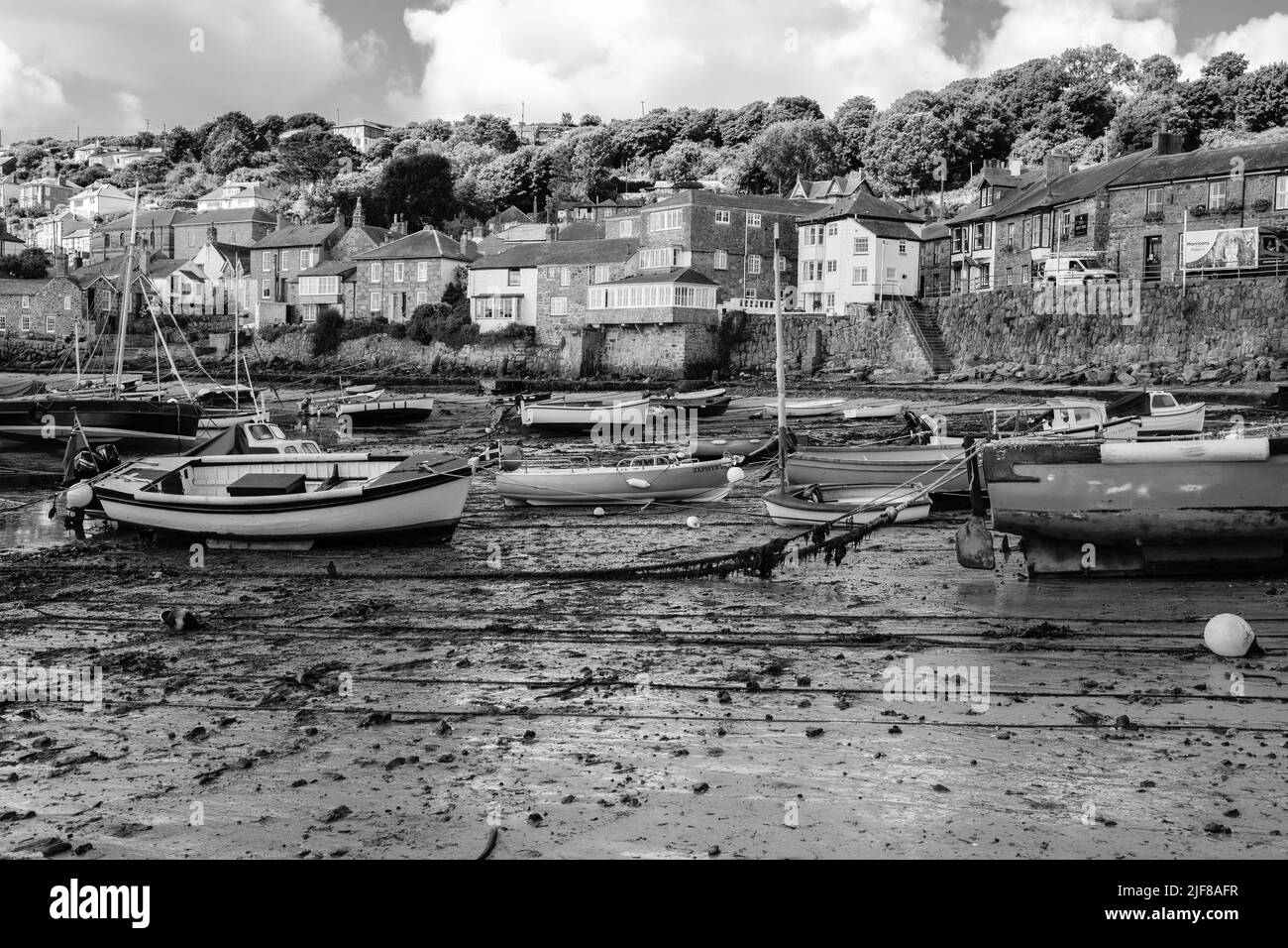 View of Mousehole, Cornwall on a sunny June morning Stock Photo
