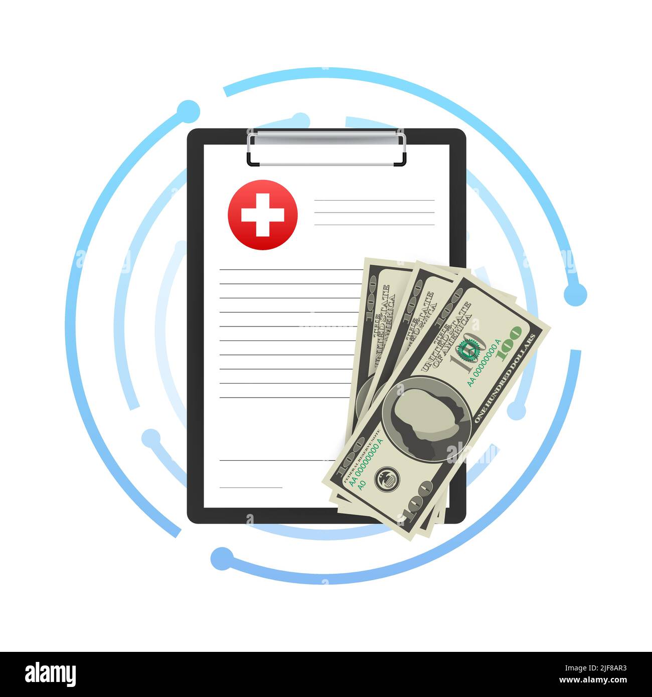 Health care costs. Drugs Price Increase. Clipboard with document