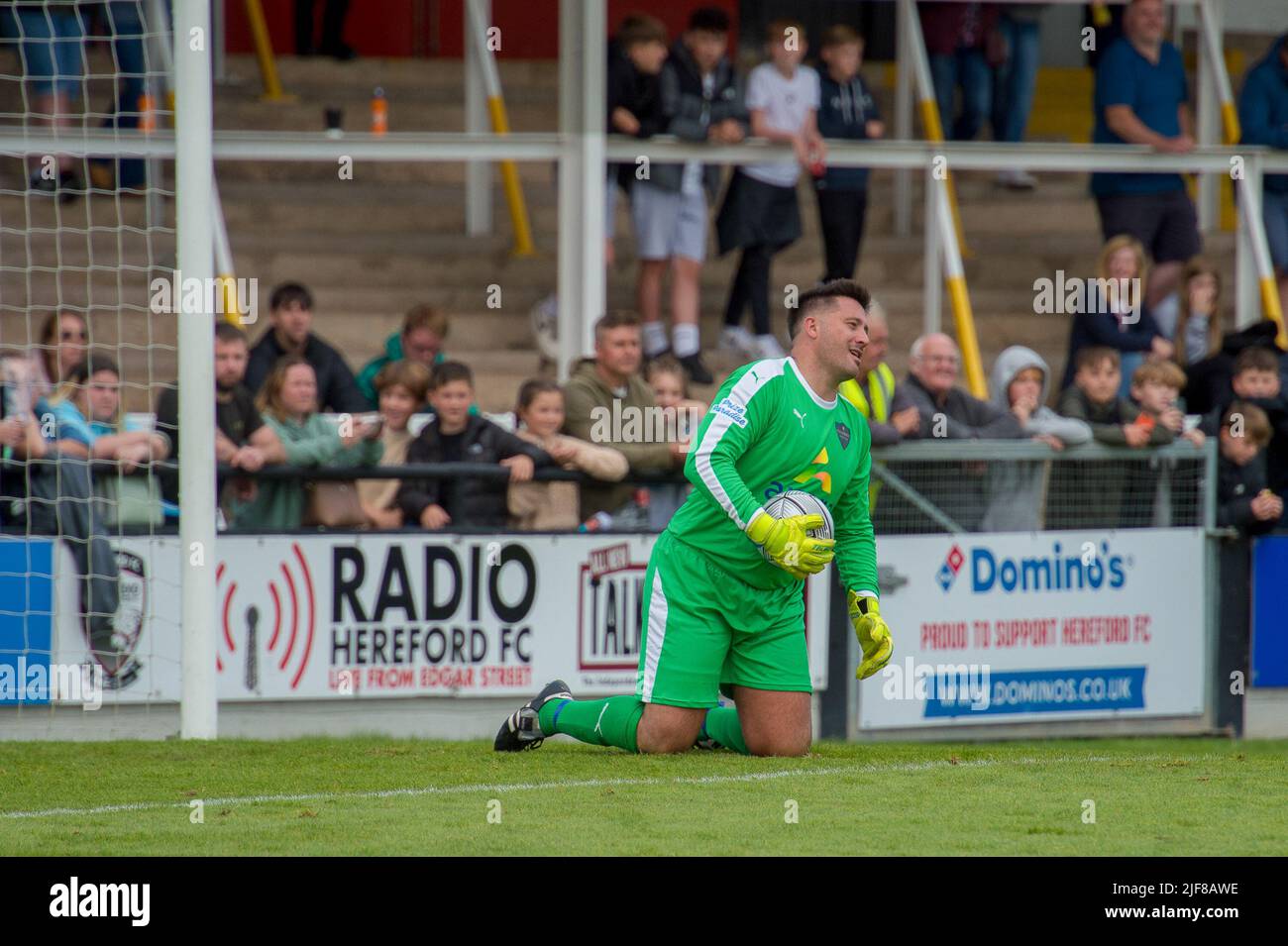 Hereford, England 08 August 2021.Sellebrity Soccer Celebrity Charity Football Match at Hereford FC in aid of Herefordshire Mind. Credit: Will Cheshire Stock Photo