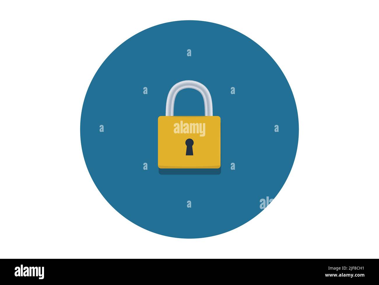 Isolated padlock and lock icon, concept of SSL, information data protection, security, and internet safety Stock Vector