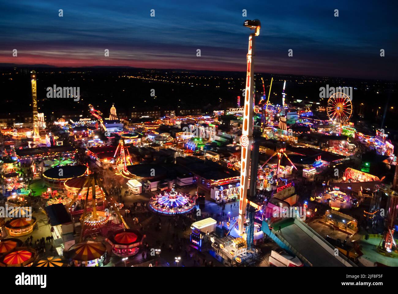 Fairgound Ride Fairground rides at night Stock Photo - Alamy