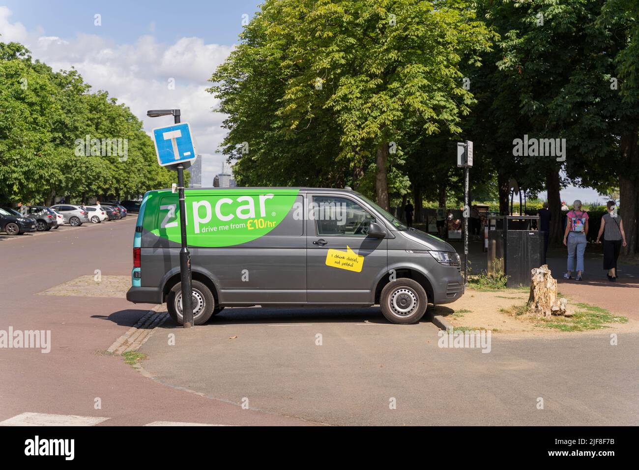 ZIPCAR transit van seen at Greenwich park London UK Stock Photo Alamy