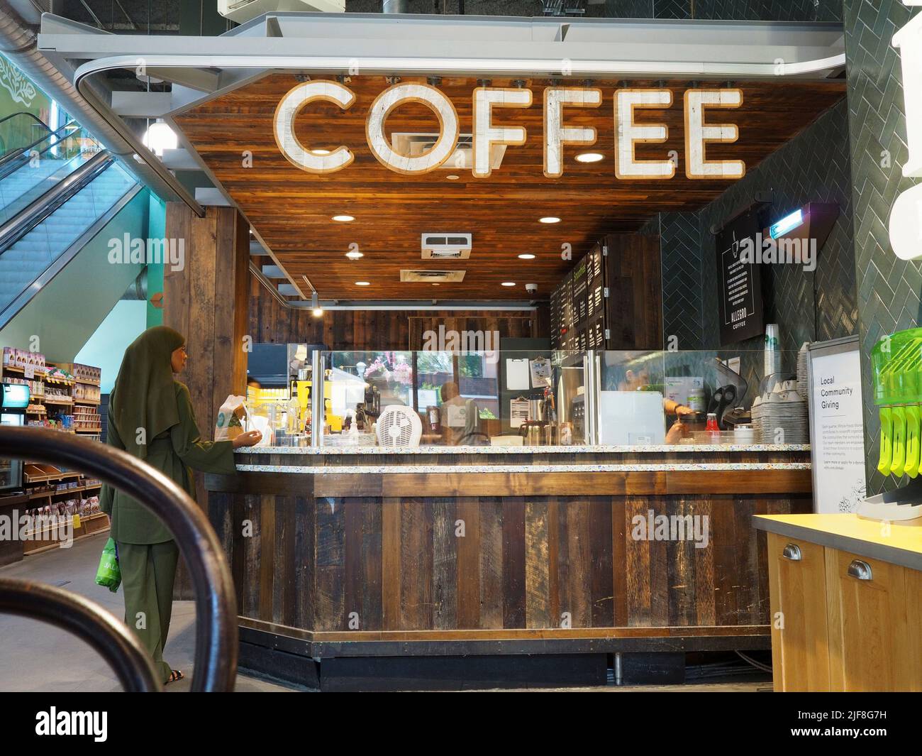 Coffee bar on the first floor of the local grocery store in Ottawa