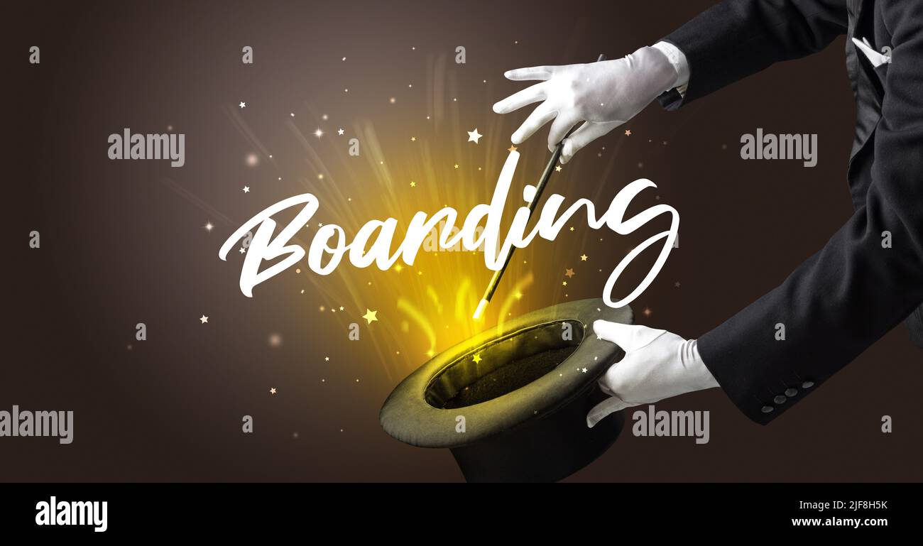 Old Magician is showing magic trick Stock Photo Alamy