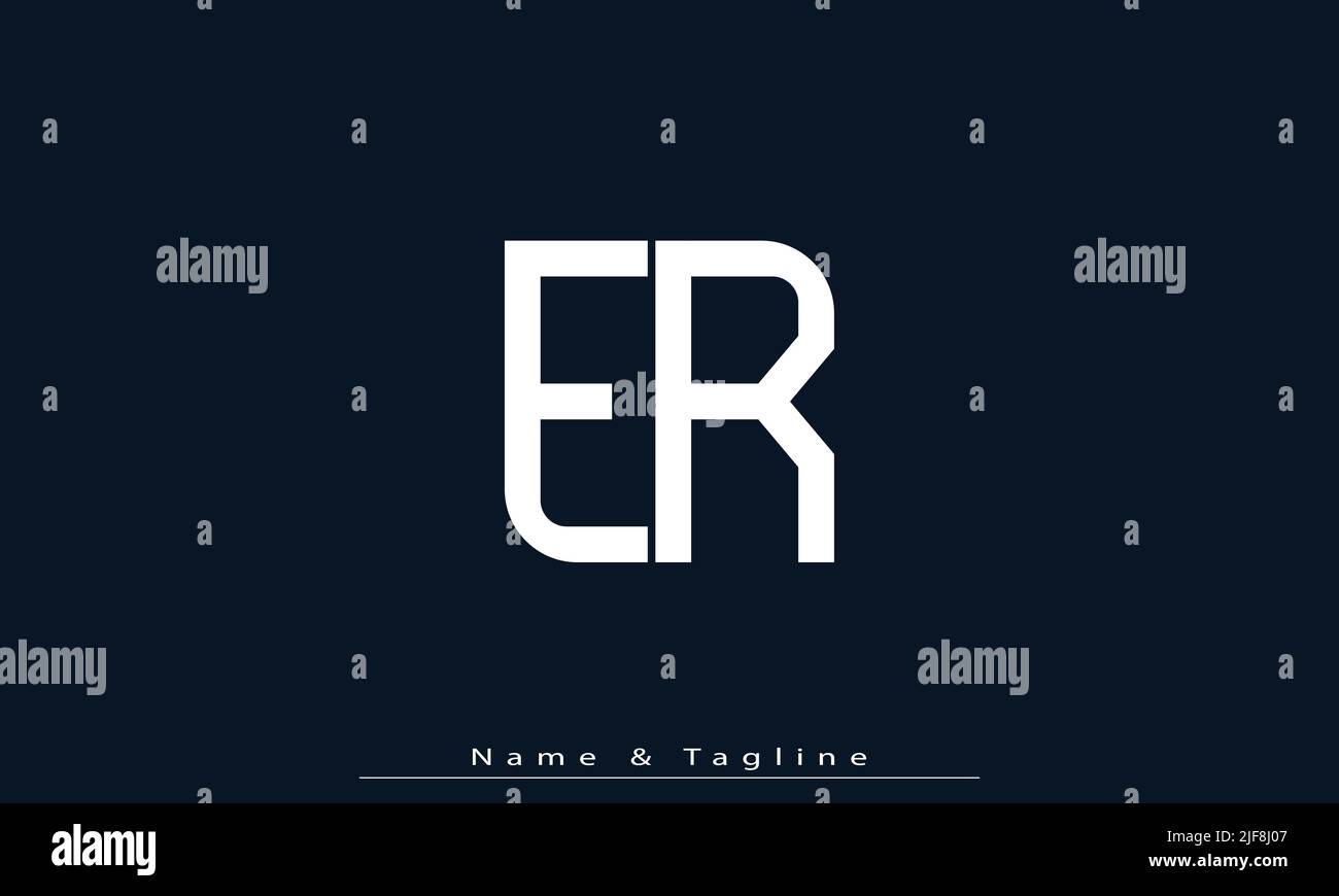 Alphabet letters Initials Monogram logo ER , RE Stock Vector