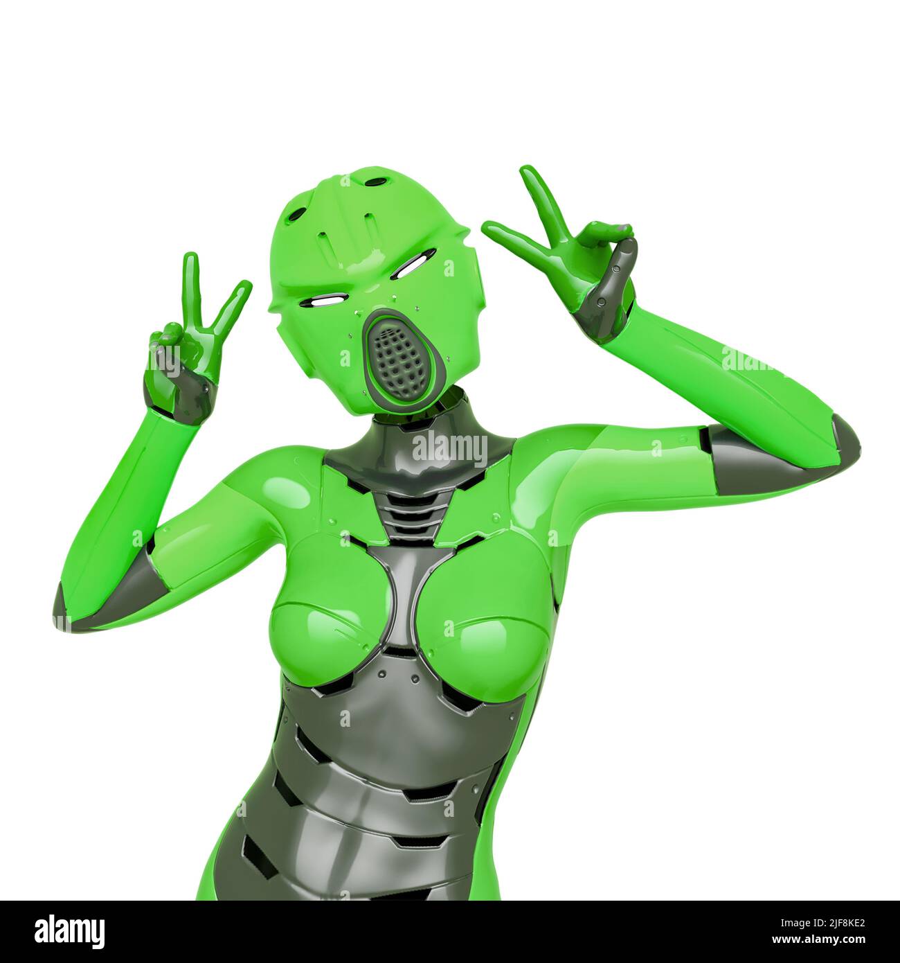 super soldier female being cool in a peace and love pose. This super ...