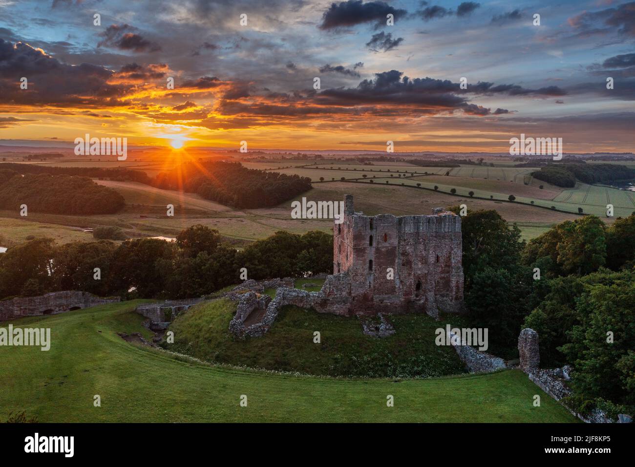 During the Scottish Wars of Independence Norham Castle was known as the most dangerous place in England. Stock Photo