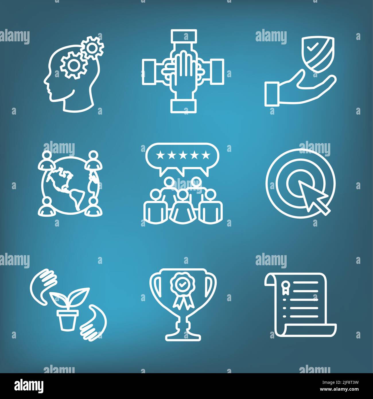 Core Values or Mission with Vision Icon Set Stock Vector Image & Art ...