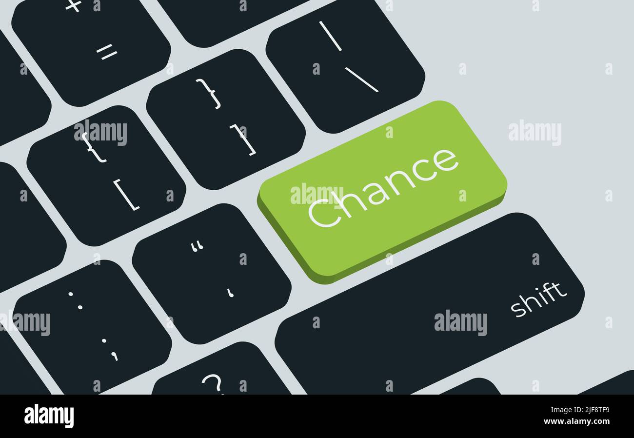 Chance button on computer keyboard key. Simple style Stock Vector