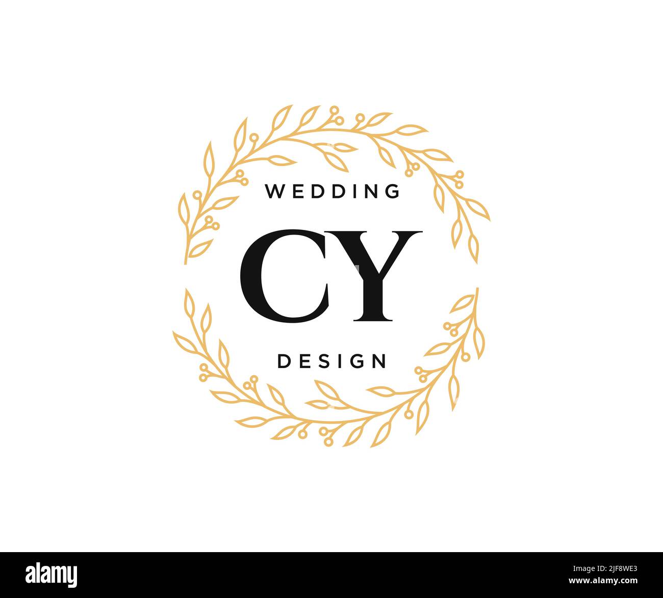 CY Initials letter Wedding monogram logos collection, hand drawn modern minimalistic and floral templates for Invitation cards, Save the Date, elegant Stock Vector
