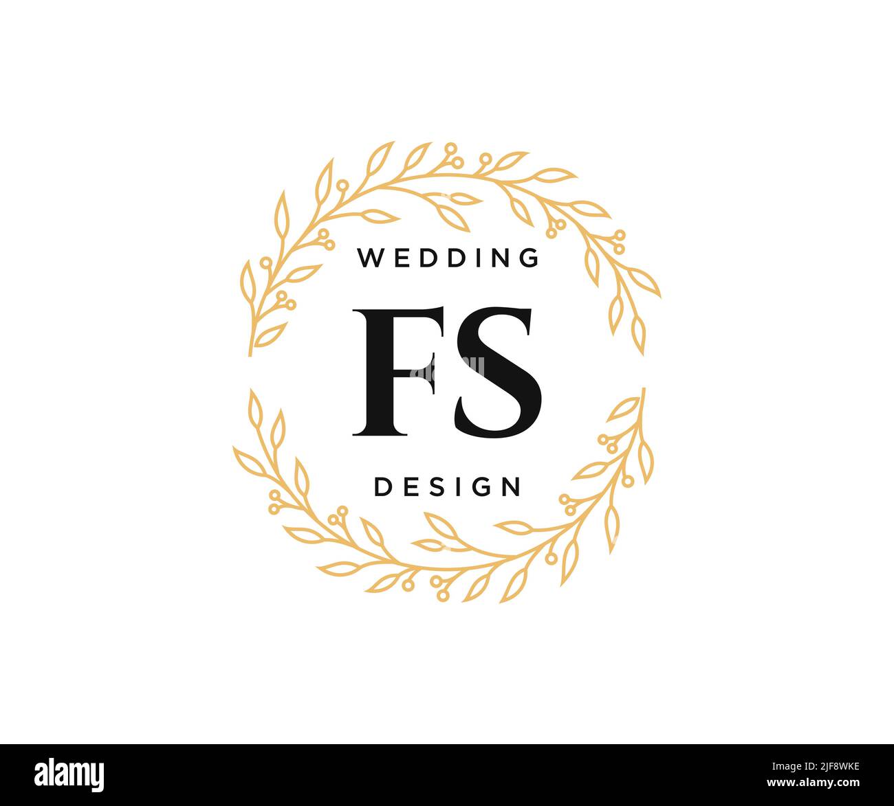 FS Initials letter Wedding monogram logos collection, hand drawn modern ...