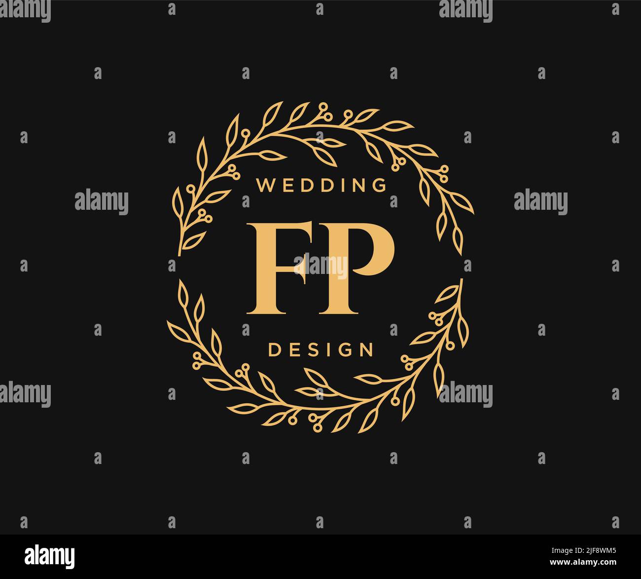 FP Initials letter Wedding monogram logos collection, hand drawn modern ...